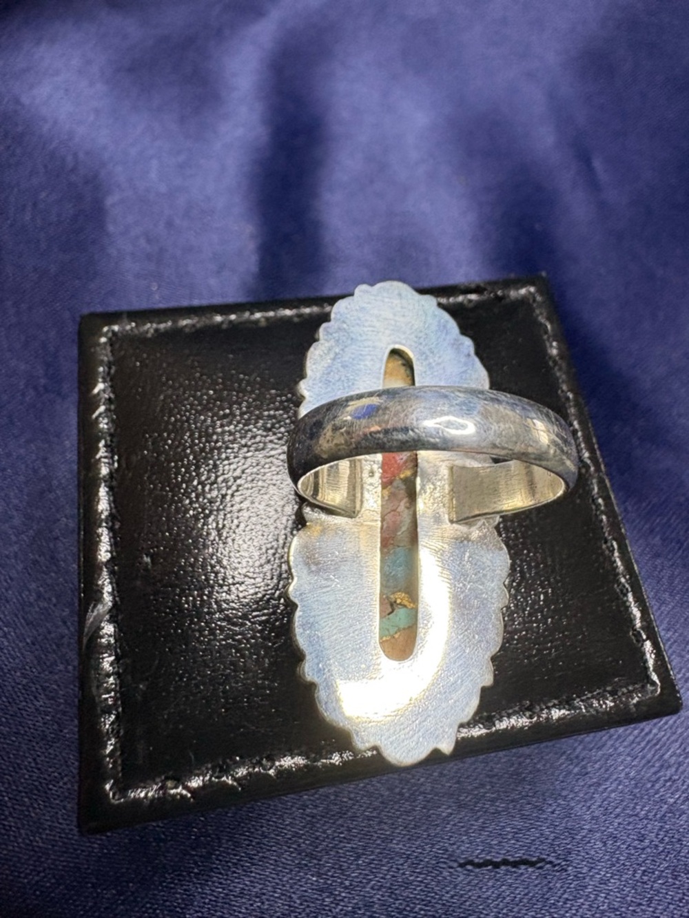 Ring Spiny Oyster Turquoise 925 Sterling Silver Statement Southwestern Boho - Picture 4 of 6